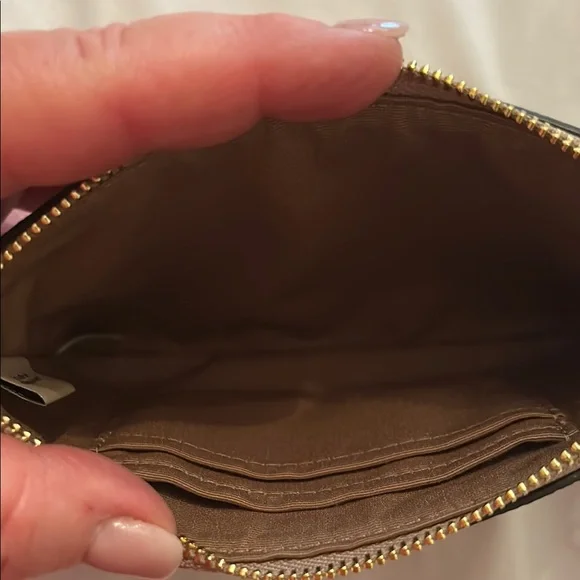 Coach Tan Wristlet with Gold Details - Picture 3 of 4